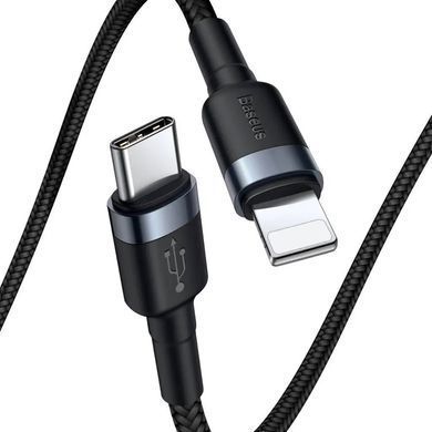 Кабель Baseus Cafule Cable Type-C to iP PD 20W 1m Gray+Black (CATLKLF-G1) [802530]