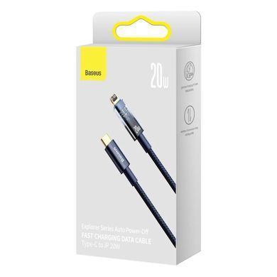 Кабель Baseus Explorer Series Auto Power-Off Fast Charging Data Cable Type-C to IP 20W 2m Blue (CATS000103) [802551]