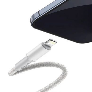 Кабель Baseus High Density Braided Fast Charging Data Cable Type-C to iP PD 20W 2m White (CATLGD-A02) [802554]