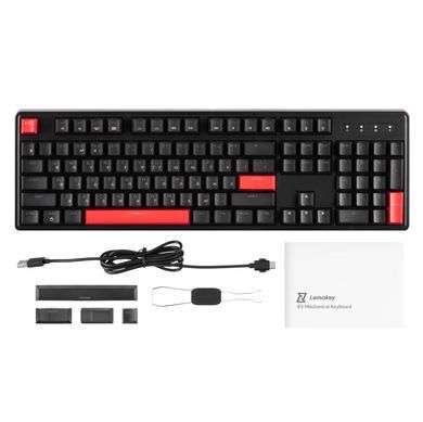 Клавіатура механічна Lemokey X3 104Key, Keychron Brown, USB-A, QMK/VIA, Hot-Swap, EN/UKR, RGB, чорний (X3-H3-UA) [103654]