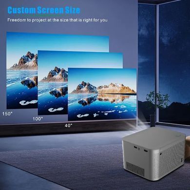 Проектор H96 MAX HY350 LED LCD FullHD 300AL 16:9 H713 2G/32G Android 11.0 HDMI WiFi BT сірий (H96MAX_HY350) [403356]