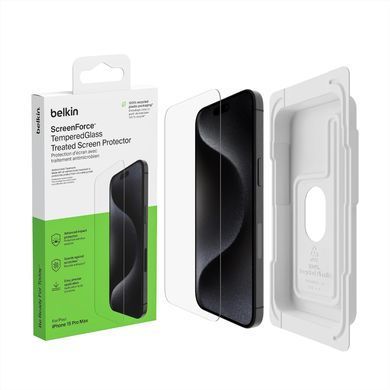 Захисне скло Belkin для iPhone 15 Pro Max TemperedGlass (1 Pack) (OVA138ZZ) [103150]