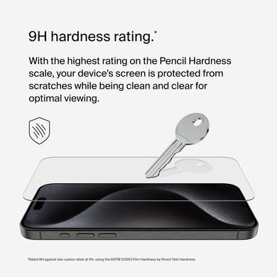 Захисне скло Belkin для iPhone 15 Pro Max TemperedGlass (1 Pack) (OVA138ZZ) [103150]