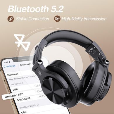 Гарнітура OneOdio Fusion A70, Bluetooth+3,5мм/6,35мм, Black (A70 Black) [404484]