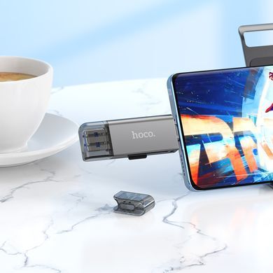 USB-хаб HOCO HB39 USB/Type-C 3.0 high-speed card reader Metal Gray (6942007604819) [805345]