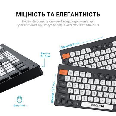 Клавіатура бездротова OfficePro Bluetooth Black/White (SK985BO) [617842]