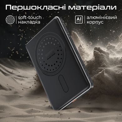 Універсальна мобільна батарея Promate Blade-5 5000mAh 20W Black (blade-5.black) [603487]