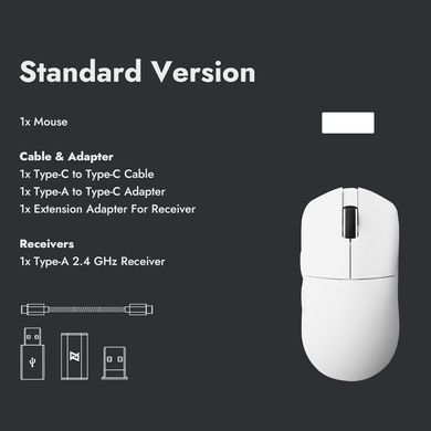 Миша Lemokey G1 USB-A/USB-C/WL/BT, 8K, білий (G1-A2) [104166]