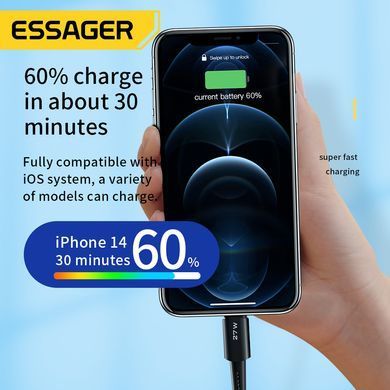 Кабель Essager Sunset USB Type-C - Ligthning (M/M), 20W, 1 м Black (EXCTL-CG01) [620302]