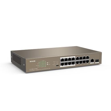 Комутатор TENDA 16xFE PoE, 1xGE, 1xSFP (TEF1118P-16-150W) [104863]