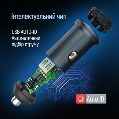Автомобільний зарядний пристрій ColorWay 2USB (Type-C PD30W + USB QC3.0 18W) 48W Gray (CW-CHA065PD-GR) [618407]