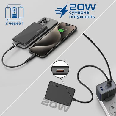 Універсальна мобільна батарея Promate Blade-5 5000mAh 20W Black (blade-5.black) [603487]