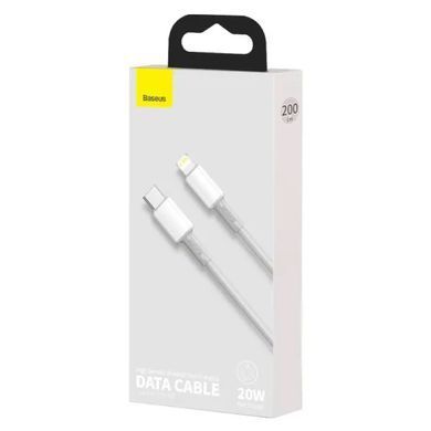 Кабель Baseus High Density Braided Fast Charging Data Cable Type-C to iP PD 20W 2m White (CATLGD-A02) [802554]