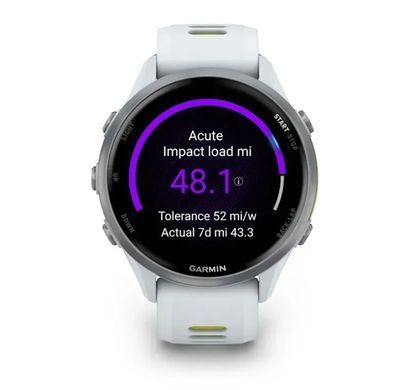 Смарт-годинник Garmin Forerunner 970 Whitestone Titanium with Whitestone/Translucent Amp Yellow Silicone with Silver Buckle (010-02969-61) [613063]