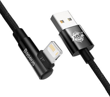 Кабель Baseus MVP 2 USB - Lightning (M/M), 2.4A, 1 м Black (CAVP000001) [604341]