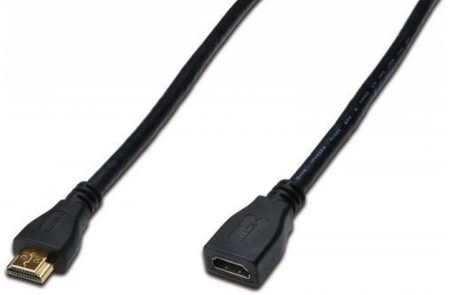 Кабель DIGITUS HDMI (M/F), High speed/Ethernet, 3м, чорний (AK-330201-030-S) [108460]