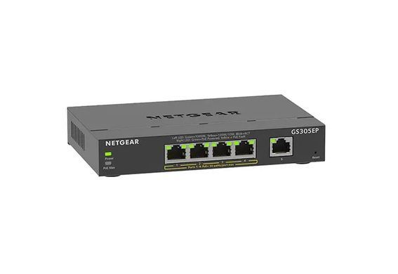 Комутатор NETGEAR GS305EP 5xGE (4xPoE), 63Вт, WebSmart (GS305EP-100PES) [105000]