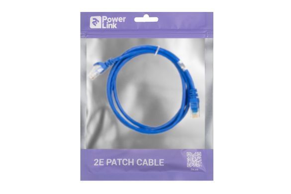 Патч-корд 2E САТ 5e, UTP, 1.20м, 26AWG, RJ45, 7/0.16, Cu, PVC, синій (2E-PC5ECOP-120BL) [109860]