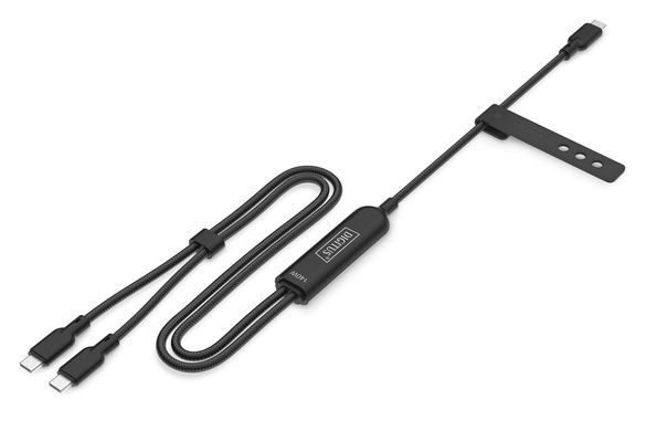 Кабель DIGITUS USB-C > 2xUSB-C заряджання/синхронізації, USB 2.0, 140W, 1.8м, чорний (AK-300170-018-S) [113099]