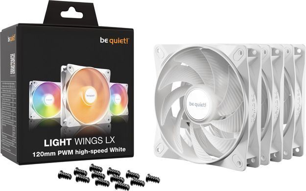 Вентилятор be quiet! Light Wings LX 120mm PWM High-Speed 3-Pack White (BL125) [620201]