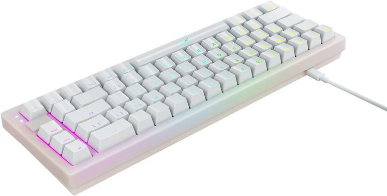 Клавіатура механічна Xtrfy K5 68Key, Kailh Red, USB-A, EN/UA, Hot-swap, RGB, біла (K5-RGB-CPT-TPWHITE-R-UKR) [103553]