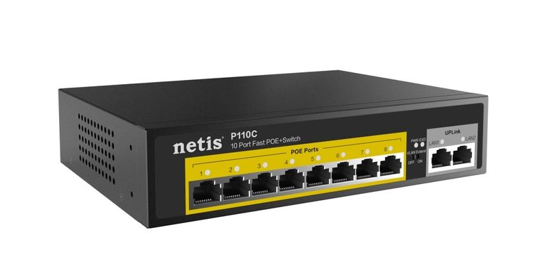 Комутатор Netis P110C 10xFE (8xPoE) (P110C)