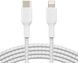 Кабель USB-C > Lightning заряджання/синхронізації Belkin 2м, 30Вт, Type-C, плетений, білий (CAA004BT2MWH) [108664], фото 1