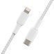 Кабель USB-C > Lightning заряджання/синхронізації Belkin 1м, 30Вт, Type-C, плетений, білий (CAA004BT1MWH) [109443], фото 5