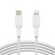 Кабель USB-C > Lightning заряджання/синхронізації Belkin 1м, 30Вт, Type-C, плетений, білий (CAA004BT1MWH) [109443], фото 2