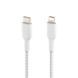 Кабель USB-C > Lightning заряджання/синхронізації Belkin 1м, 30Вт, Type-C, плетений, білий (CAA004BT1MWH) [109443], фото 4