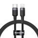 Кабель Baseus Cafule Cable Type-C to iP PD 20W 1m Gray+Black (CATLKLF-G1) [802530], фото 1