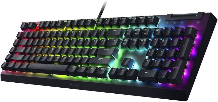 Клавіатура механічна Razer BlackWidow V4 X, 110key, Yellow Switch, USB-A, EN/RU, RGB, чорний (RZ03-04702500-R3R1) [103603]