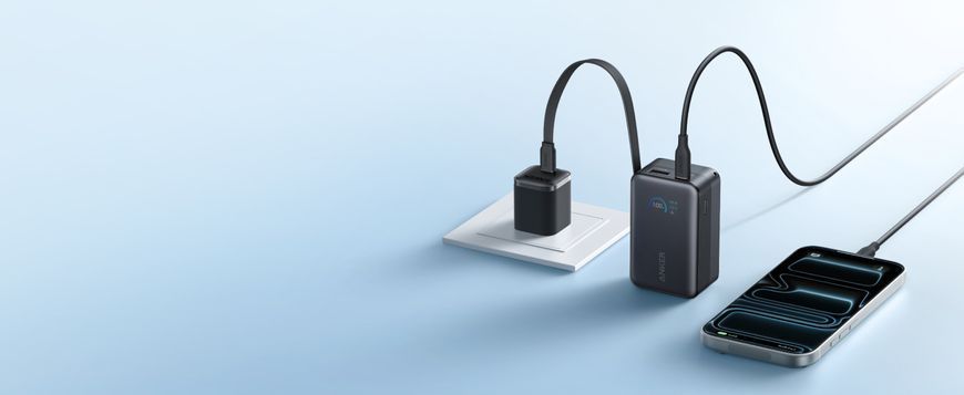 Портативний зарядний пристрій Anker Nano - 10000 mAh 45W Built-In USB-C Cable Black (A1638H11) [203313]