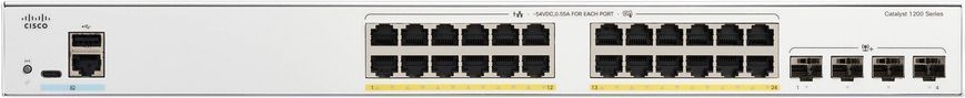 Комутатор Cisco Catalyst 1200 24xGE, PoE, 4x10G SFP+ (C1200-24P-4X) [105194]