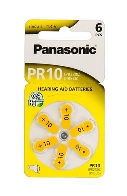 Батарейка Panasonic повітряно-цинкова PR230(10A, AC230E/EZ, ZA10, PR10, DA10) блістер, 6 шт. (PR-230/6LB) [113403]