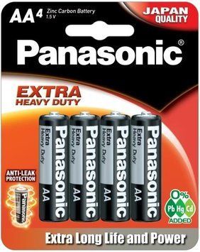 Батарейка Panasonic Extra Heavy Duty вугільно-цинкова AA(R6) блістер, 4 шт. (R6NPT/4B) [115207]
