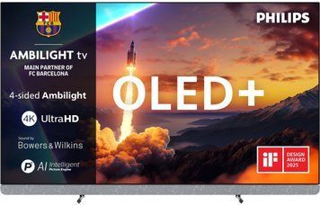 Телевізор 55" Philips OLED+ 4K 144Hz Smart Google TV Black Ambilight Bowers & Wilkins sound (55OLED910/12) [112438]