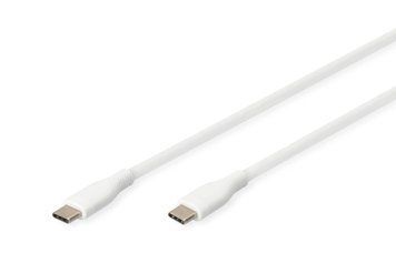 Кабель для зарядки USB-C, USB-C - USB-C 1 м, USB 2.0, 60W, силіконовий, білий DIGITUS by ASSMANN (AK-300341-010-W) [501113]