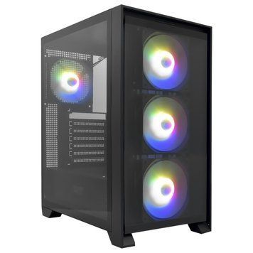 Корпус для комп'ютера DARK FLASH DRX70 GLASS ATX без блока живлення, чорний (DRX70 GLASS BLACK) [503299]