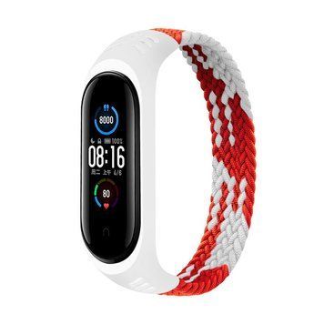Ремінець BeCover Elastic Nylon Style для Xiaomi Mi Smart Band 5/Mi Smart Band 6 Size S Red/White (706137) [604685]