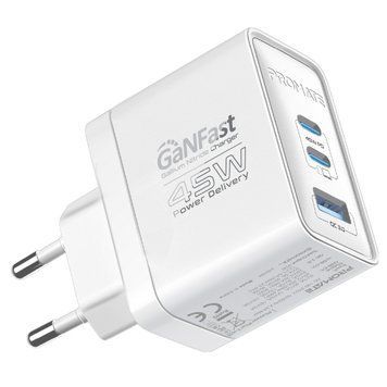 Зарядний пристрій Promate PowerPort 45W White (powerport-45.white) [603394]