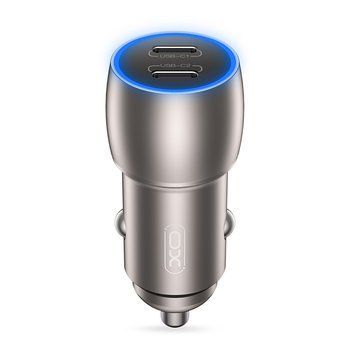 Автомобільний зарядний пристрій XO CC51 (2USB-C, 3А) PD Tranish (CC51.tranish) [603328]