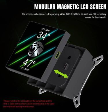 Система охолодження для комп'ютерного процесора GAMEMAX (GLACIER 360 LCD BK) [503731]