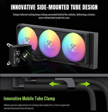 Система охолодження для комп'ютерного процесора GAMEMAX (GLACIER 360 LCD BK) [503731]