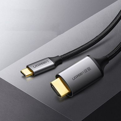 Кабель USB 3.1 Type-C M - HDMI M, 1.5m 4K 60Hz Male Cable Aluminum Shell UGREEN MM142 (Gray Black) (50570) [402393]