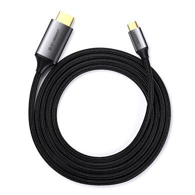 Кабель USB 3.1 Type-C M - HDMI M, 1.5m 4K 60Hz Male Cable Aluminum Shell UGREEN MM142 (Gray Black) (50570) [402393]