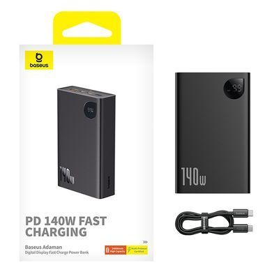 Зовнішній акумулятор Baseus Adaman Digital Display Fast Charge Power Bank 24000mAh 140W Cluster Black (P10021508113-00) [806535]
