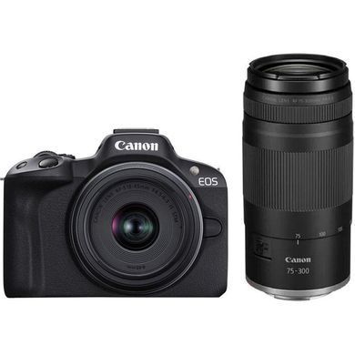Цифр. фотокамера Canon EOS R50 + RF-S 18-45 IS STM + RF75-300 IS STM Black (5811C150) [114281]