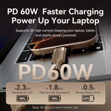 Кабель Vention USB Type-C - USB Type-C (M/M), 60W, 3A, 2 м, Copper (TRDJH) [618172]