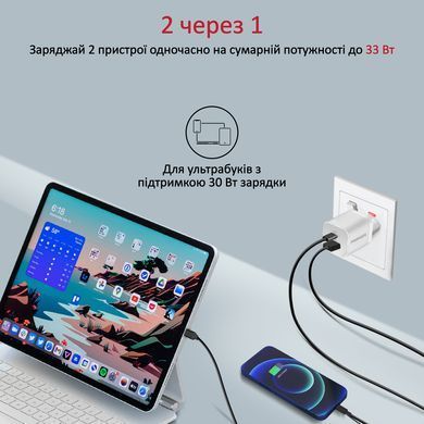 Зарядний пристрій Promate PowerPort-33 White (powerport-33.white) [612816]